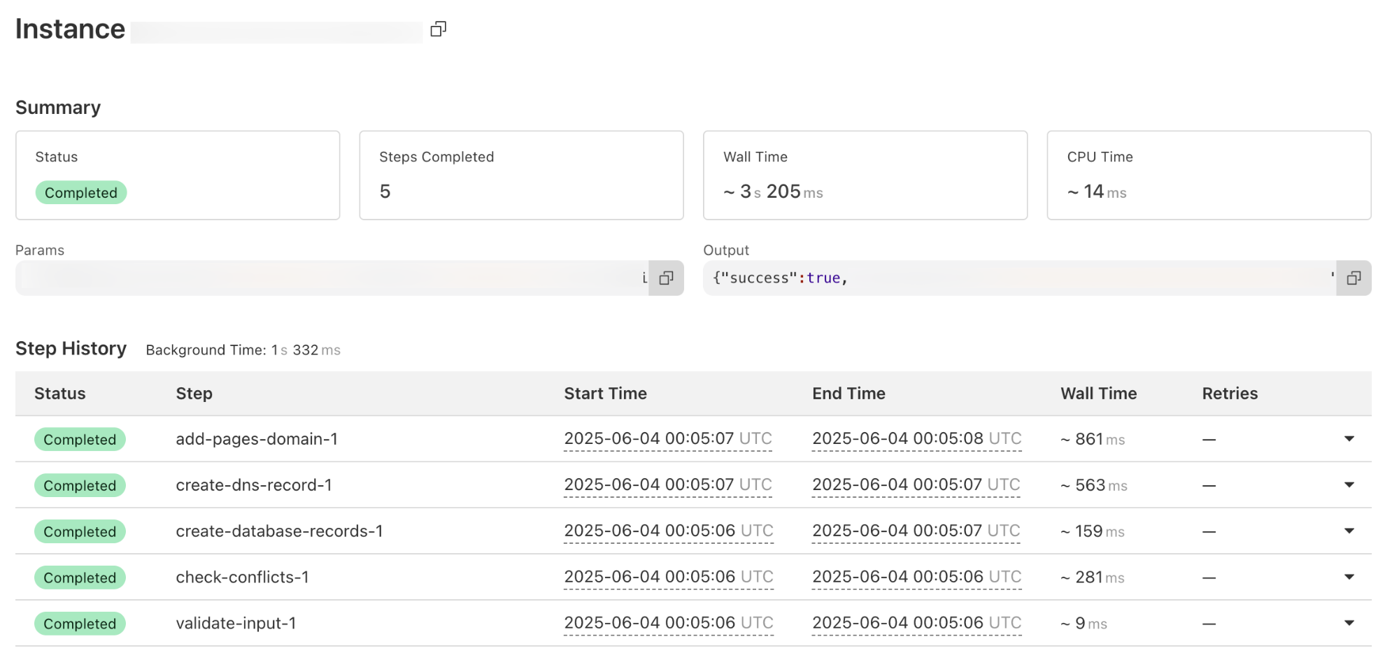 step by step workflow status for specific run